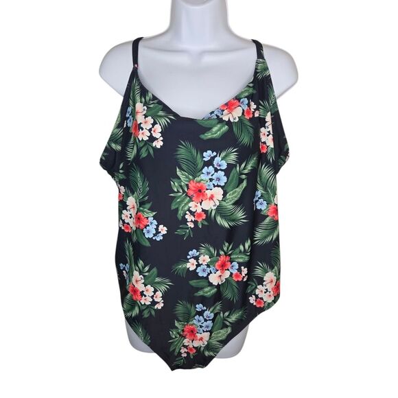 Old Navy Plus Size Floral Tie Back One Piece Swimsuit Size 4x - Picture 1 of 6